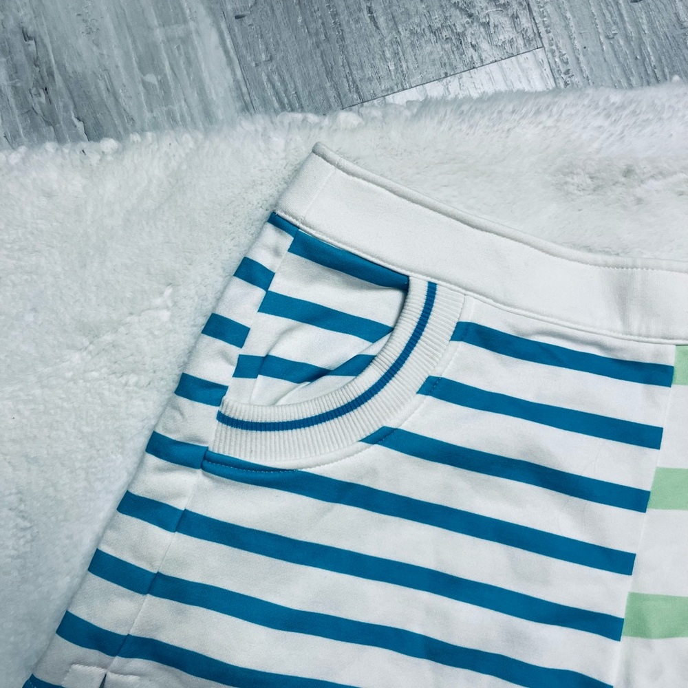 Solid and Striped Sophie Striped French Terry Shorts Green/blue Stripes NWOT XL - Picture 6 of 7